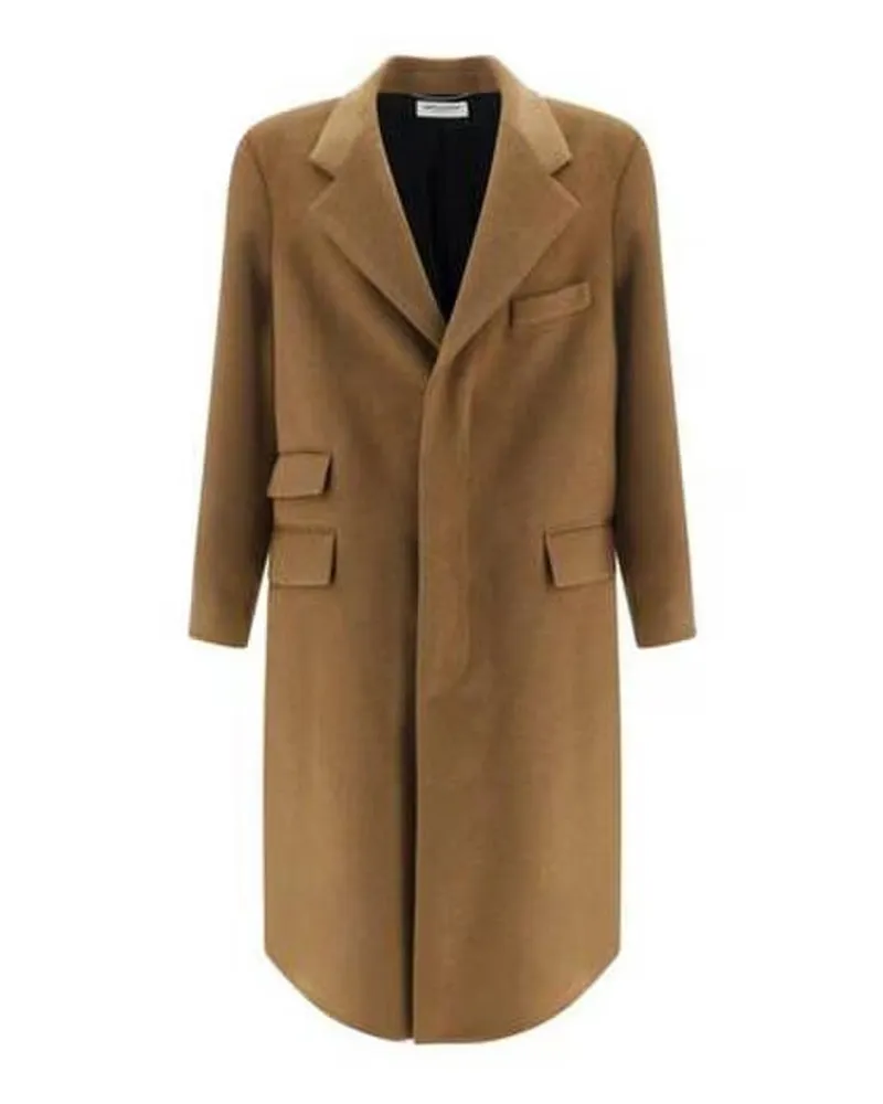 Saint Laurent Amanteau übergroße Mantel Brown