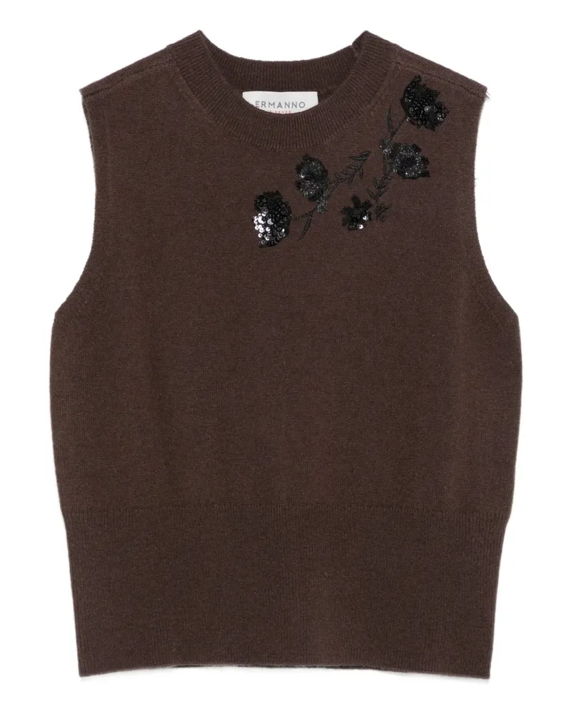Ermanno Scervino bestickte Weste Brown