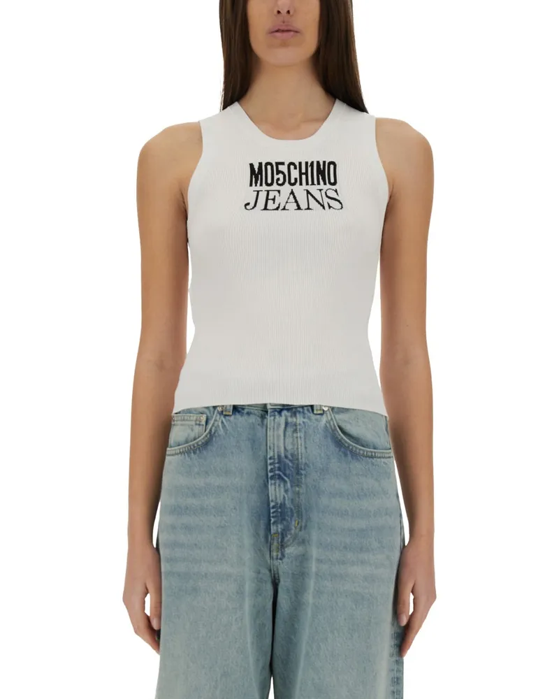 Moschino Moschino -Jeans Tops mit Logo White