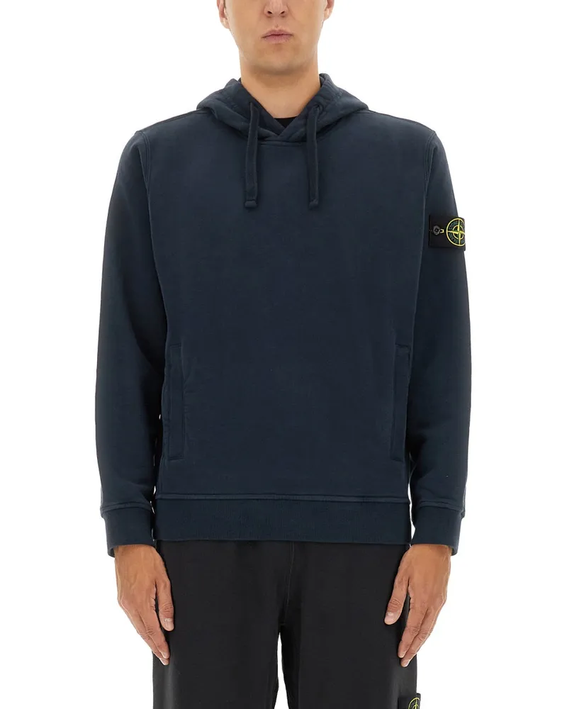 Stone Island Cotton Hoodie Blue