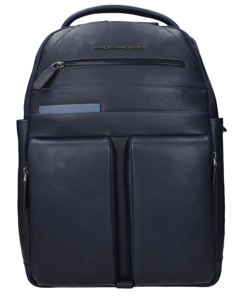 Piquadro Herrens Rucksäcke und Beutel aus blauem Leder -