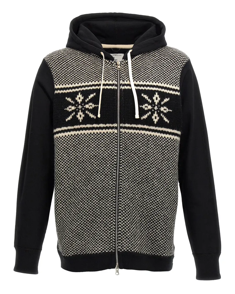 Junya Watanabe Jacquard Insert Hoodie White