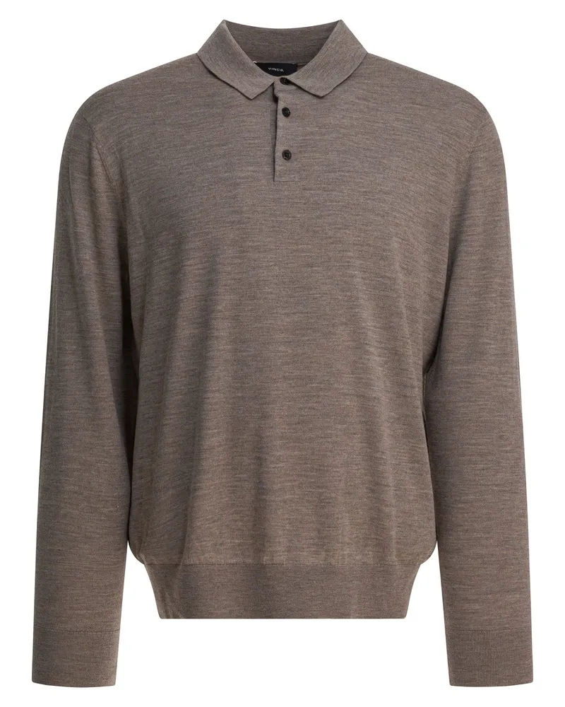 Vince Poloshirt aus Wolle und Kaschmir Grey