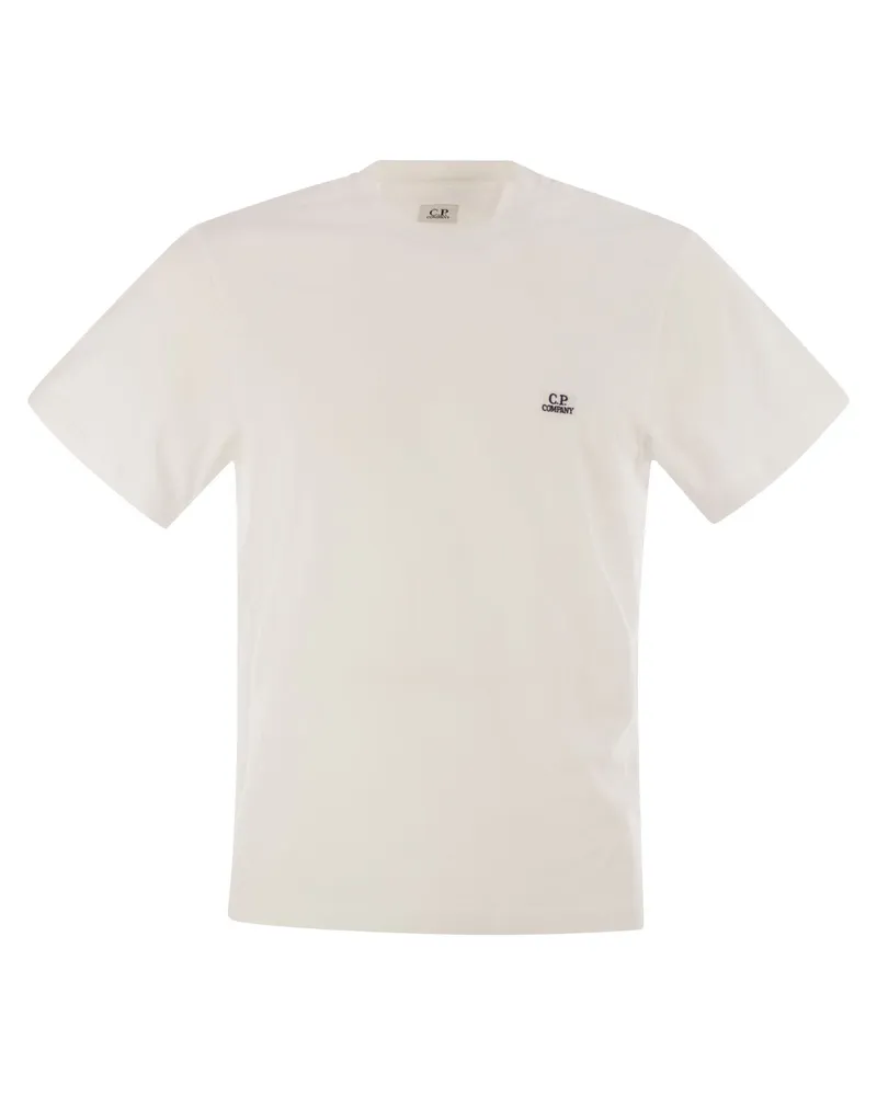 C.P. Company Cotton T -Shirt mit Logo Patch White