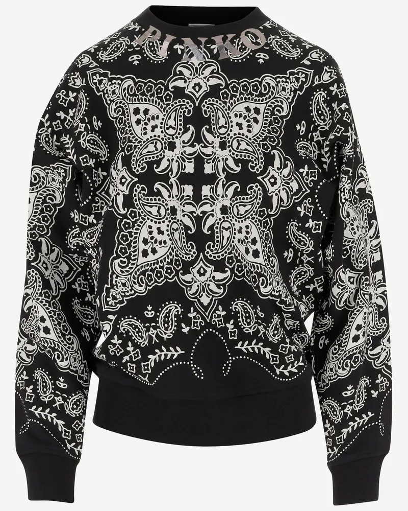 Pinko Cotton Sweatshirt mit Bandana -Druck Black