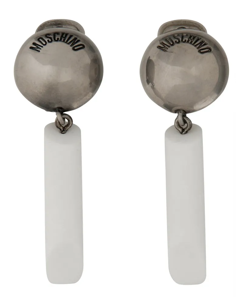 Moschino Logo -Ohrringe White
