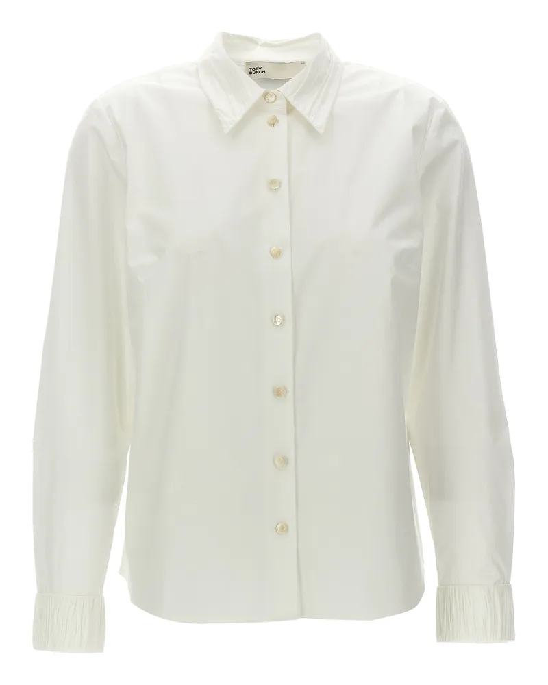 Tory Burch Plisse Detail Hemd White