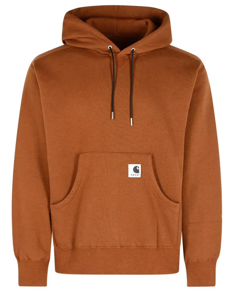 Sacai Charhartt arbeitet in Arbeit' braunes Baumwoll -Sweatshirt Brown