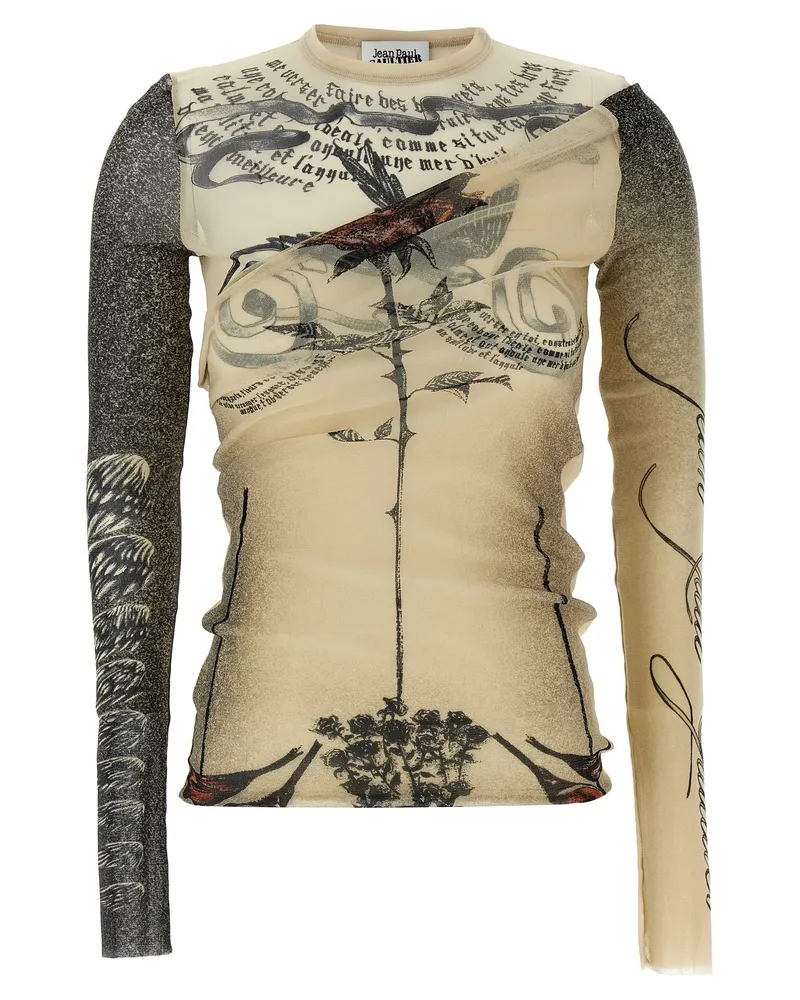 Jean Paul Gaultier Double Layer Tulle Top Multicolor
