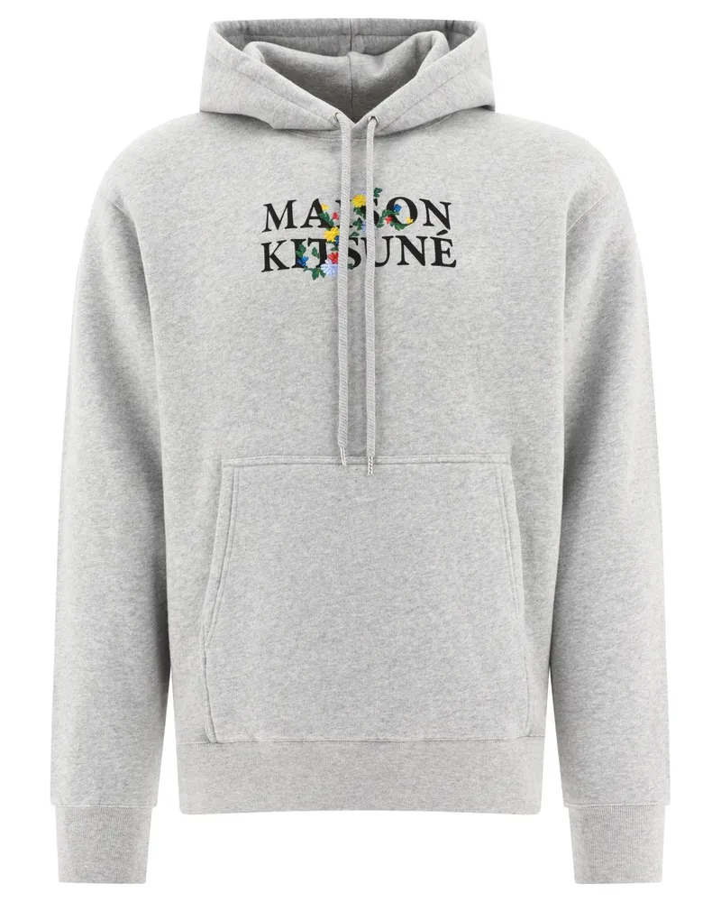 Kitsuné Maison Kitsuné Maison Kitsuné Blumen Hoodie Grau