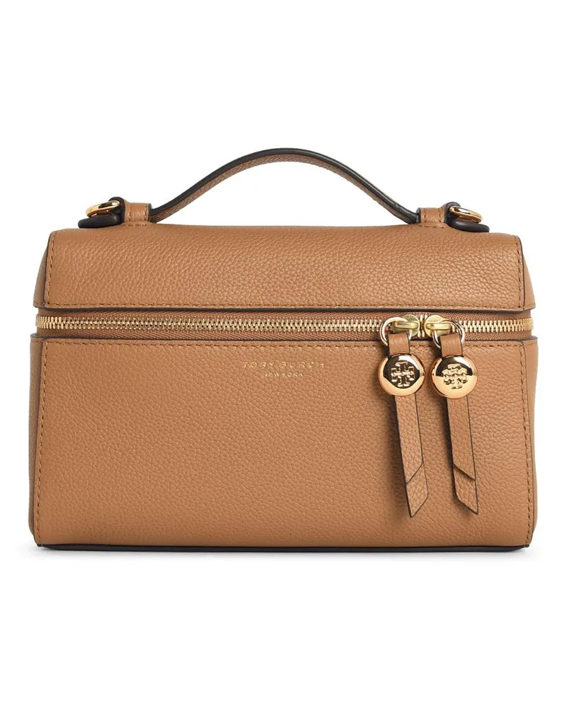 Tory Burch Romy Slim Mini“-Tasche mit beigem Lear-Griff oben Beige