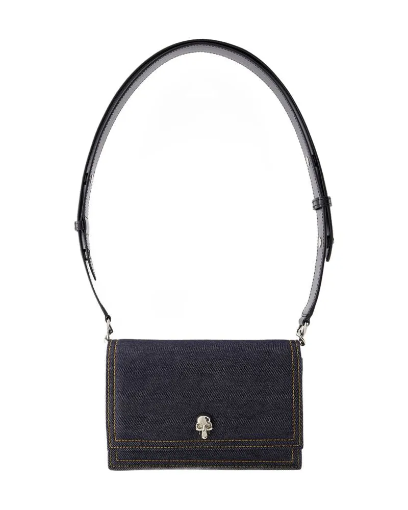 Alexander McQueen Kleiner Schädel Crossbody  Leder schwarz Schwarz