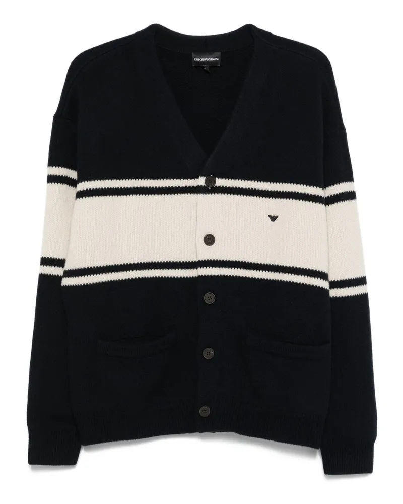 Emporio Armani Wool gegen Hals -Strickjacke Blue