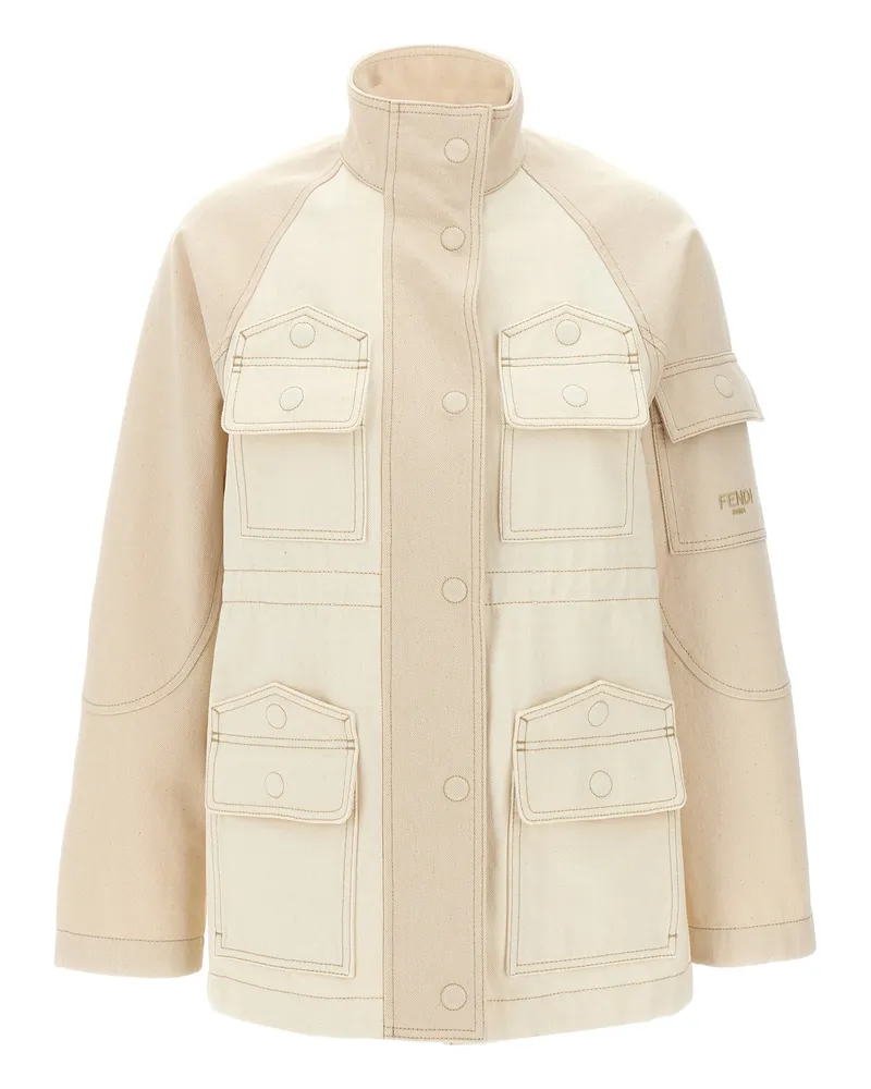 Fendi Denim Parka Beige