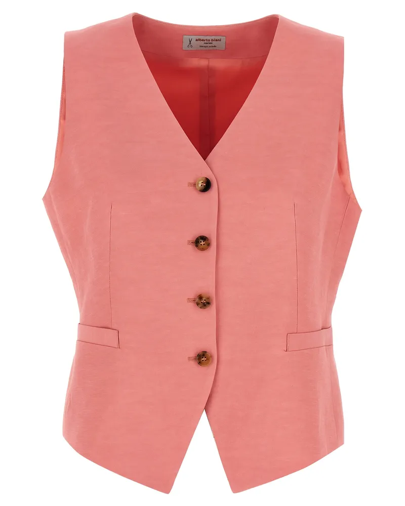 Alberto Biani Leinenviskose -Weste Pink