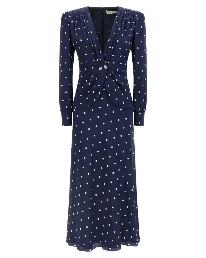 Alessandra Rich Polka Dot Kleid Blue