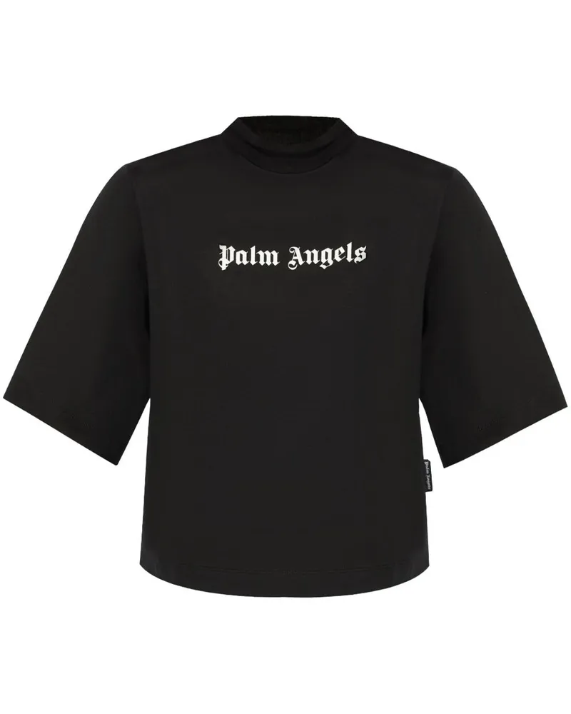 Palm Angels Classic Logo Cropped T -Shirt Black
