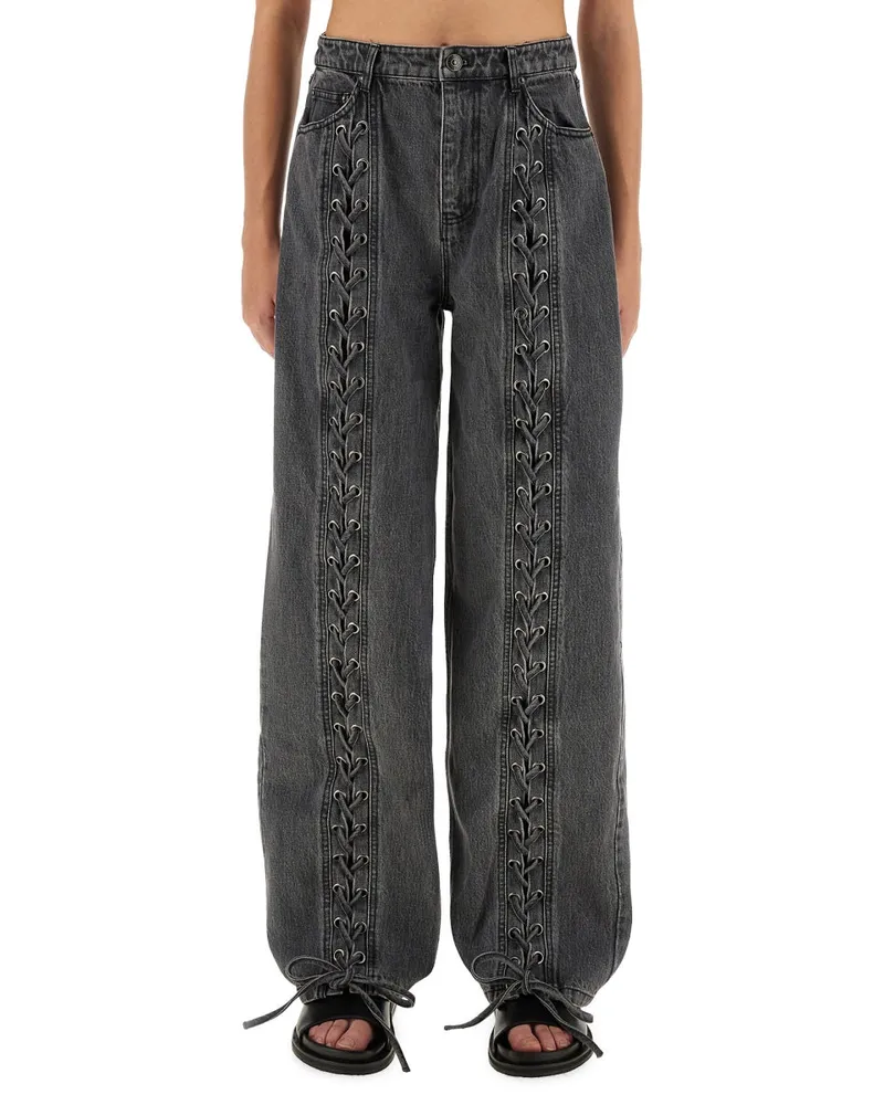 ROTATE Birger Christensen Drehen Sie Birger Christensen Hosen mit Schnürsenkel Black