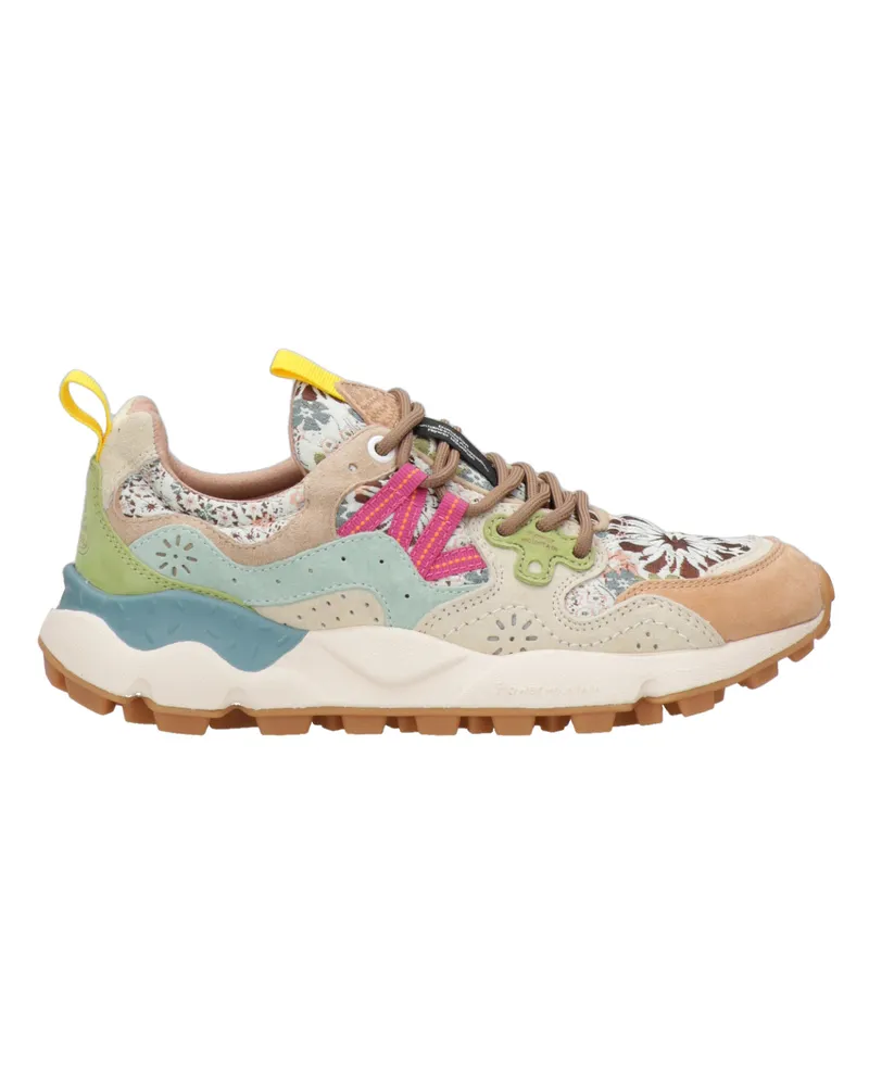 Flower MOUNTAIN Sneakers Nocciola+verde+celeste