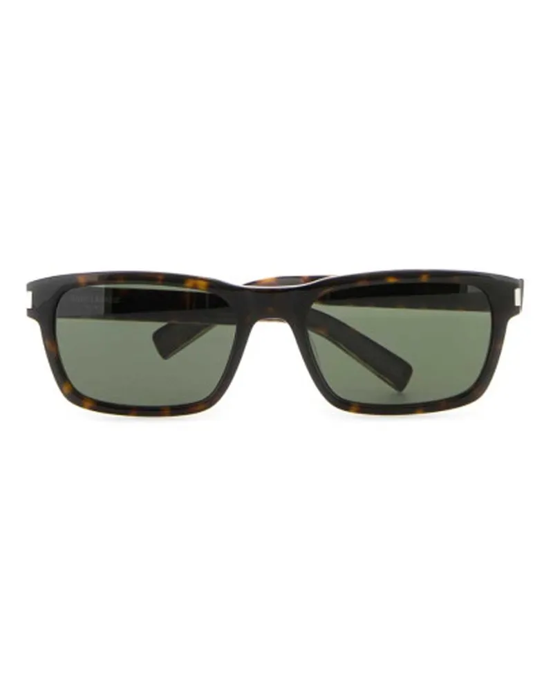 Saint Laurent Square Logo Sonnenbrille Brown