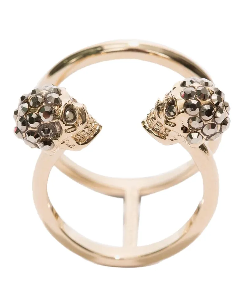 Alexander McQueen Twin Skull Doppelring Gold