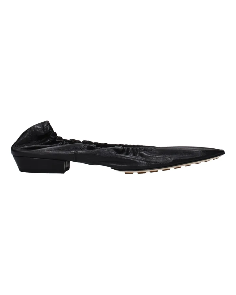 Bottega Veneta Ballerina Almond Damens Leder Schwarz -