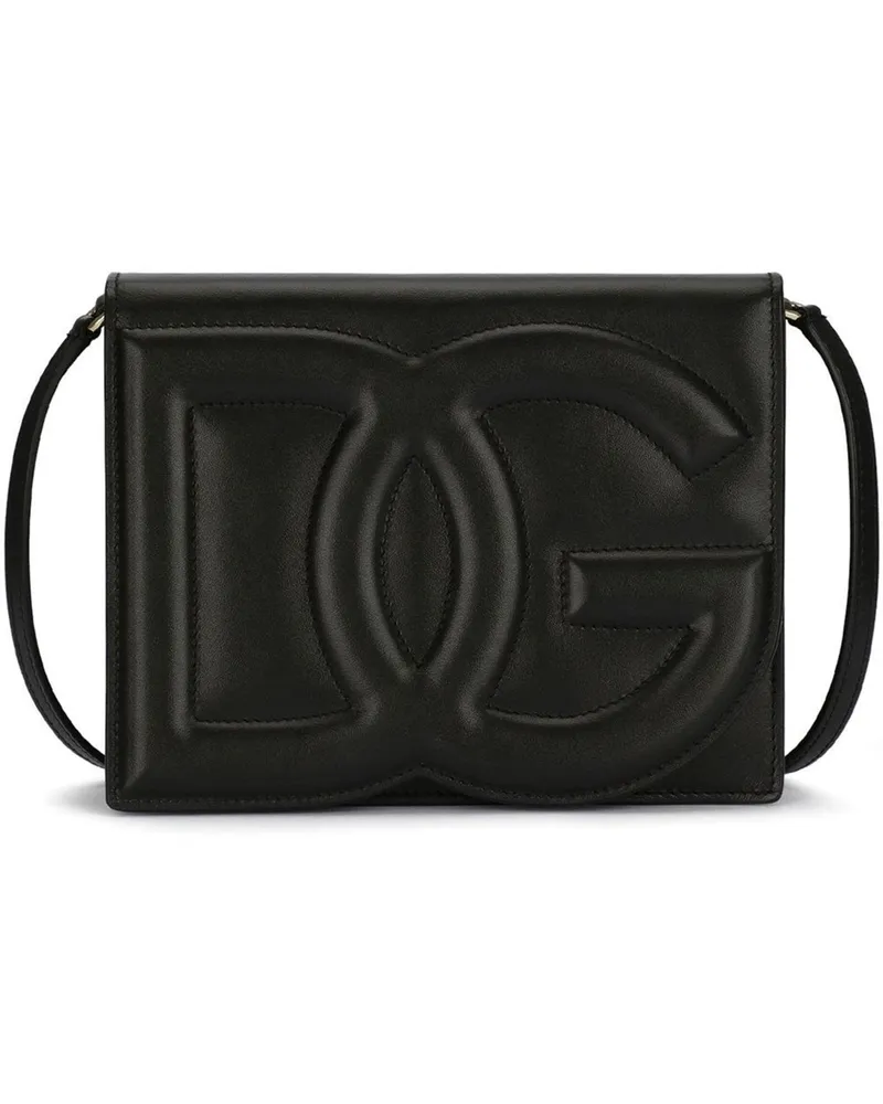 Dolce & Gabbana Umhängetasche mit geprägter Logo Blue