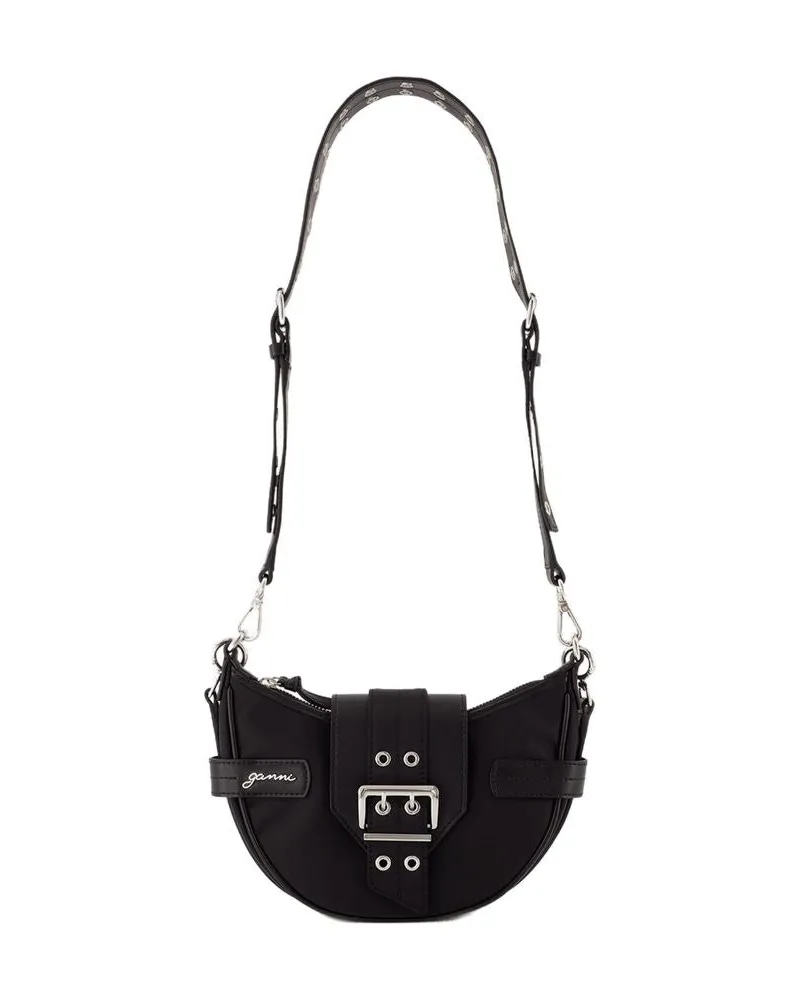 Ganni Bucky Small Crossbody  Nylon Schwarz Schwarz