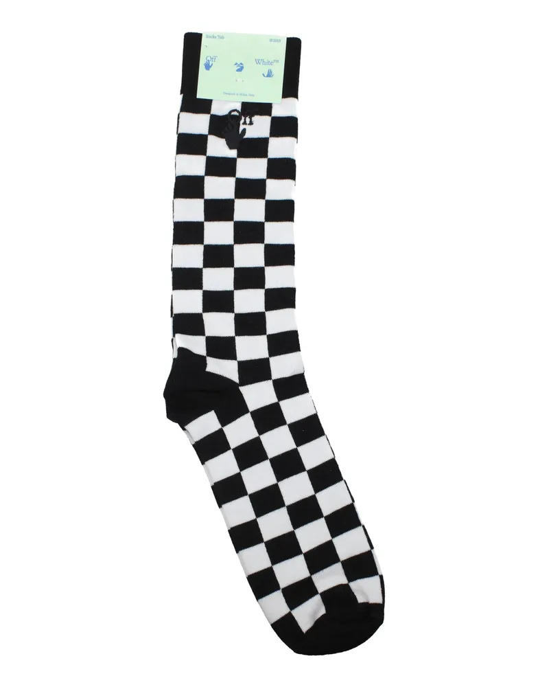 OFF-WHITE Socken und Herrens Socken Baumwolle Weiß/Schwarz -