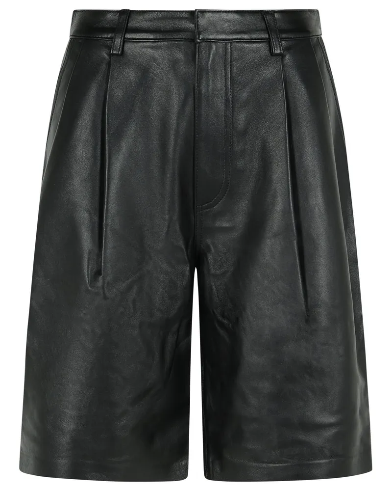 Michael Kors Black Plissee Lear Bermuda Shorts Black