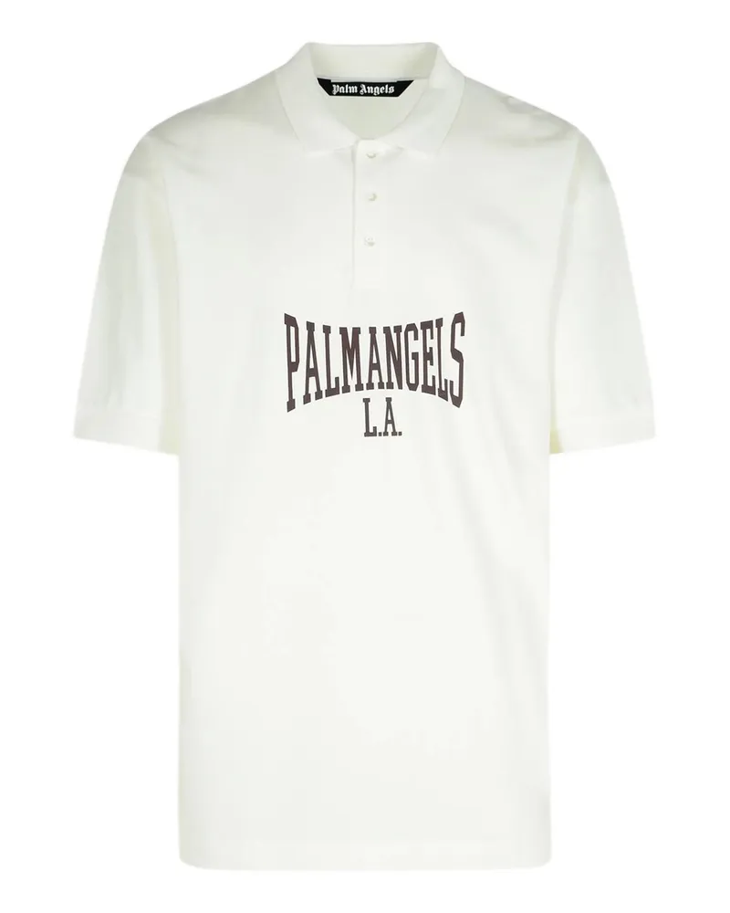 Palm Angels College Logo Polo White
