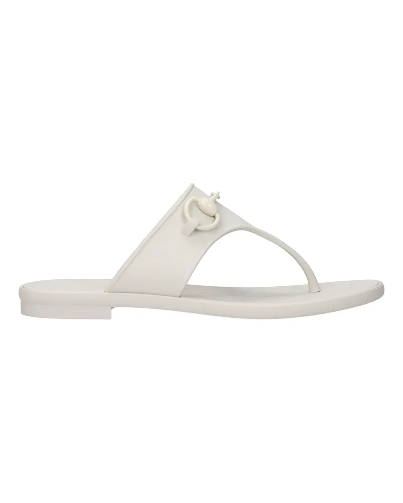 Gucci Damens Flip Flops Gummi Weiß/Dirty White -