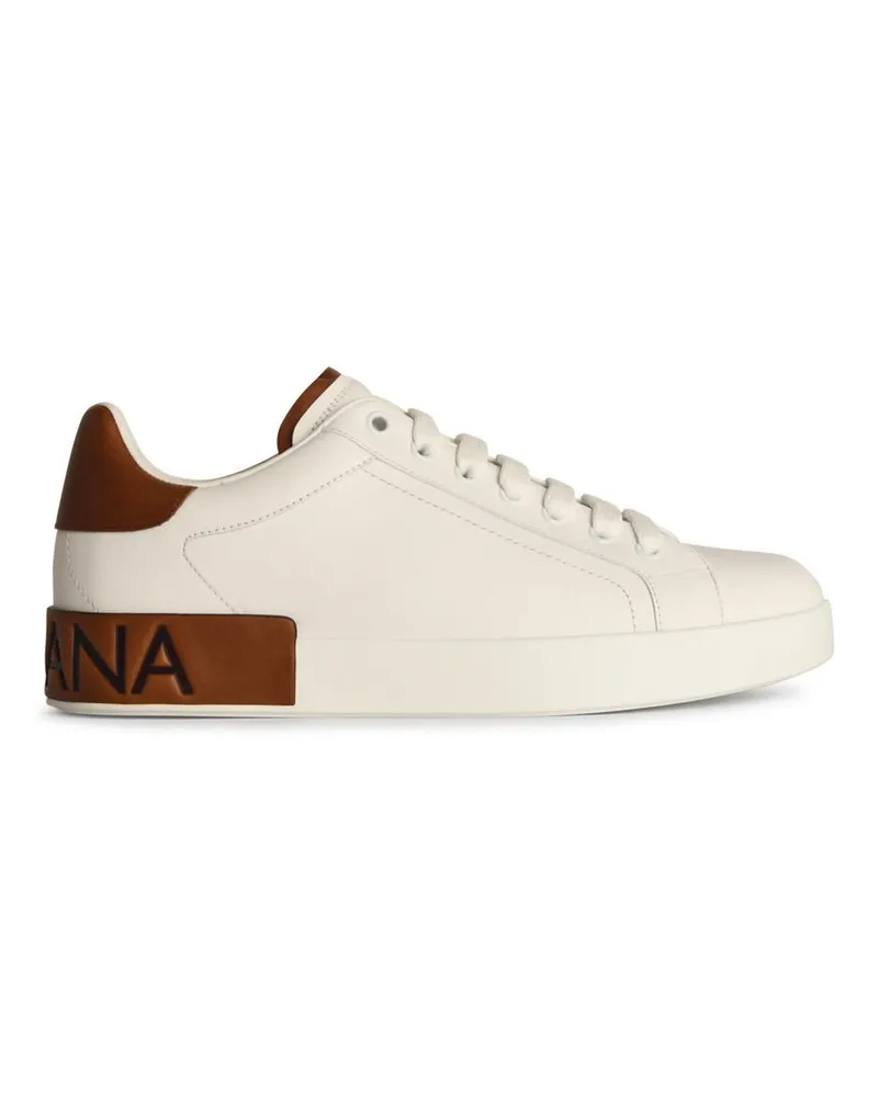 Dolce & Gabbana Portofino' White Lear Sneakers White