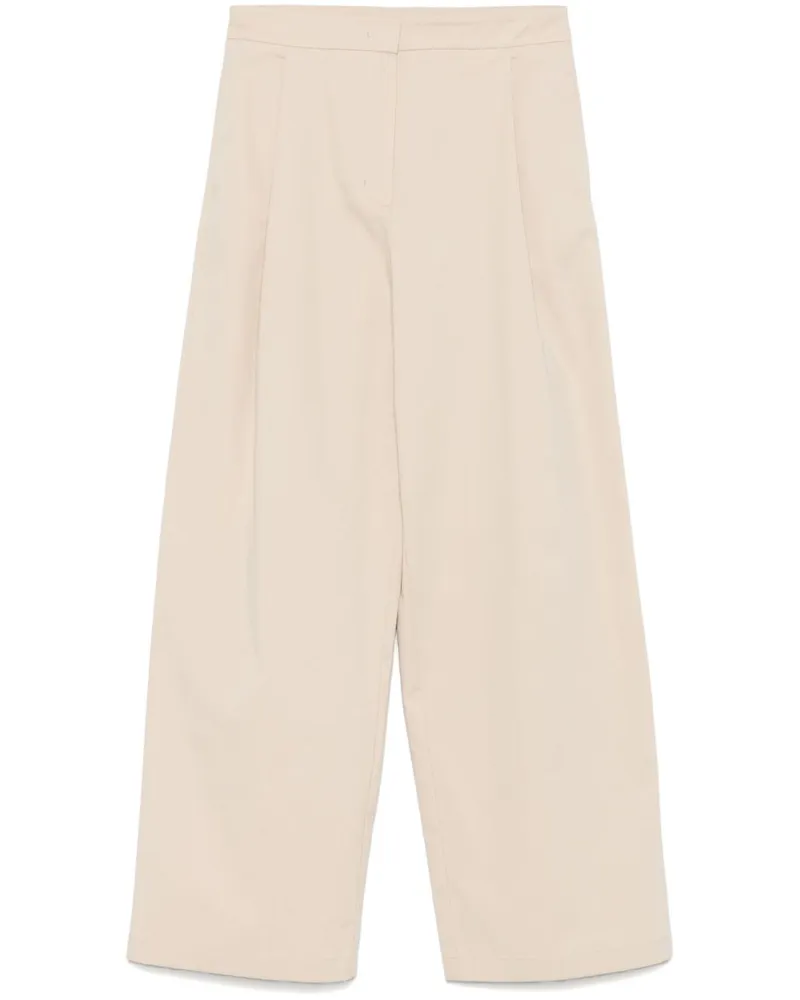 Emporio Armani Baumwollweite Hosen Beige