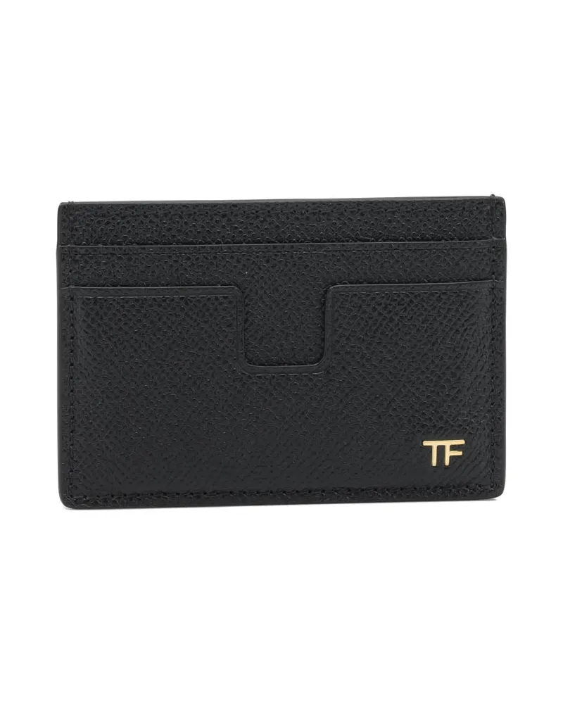 Tom Ford Kartenetui aus klein genarbtem Leder Black