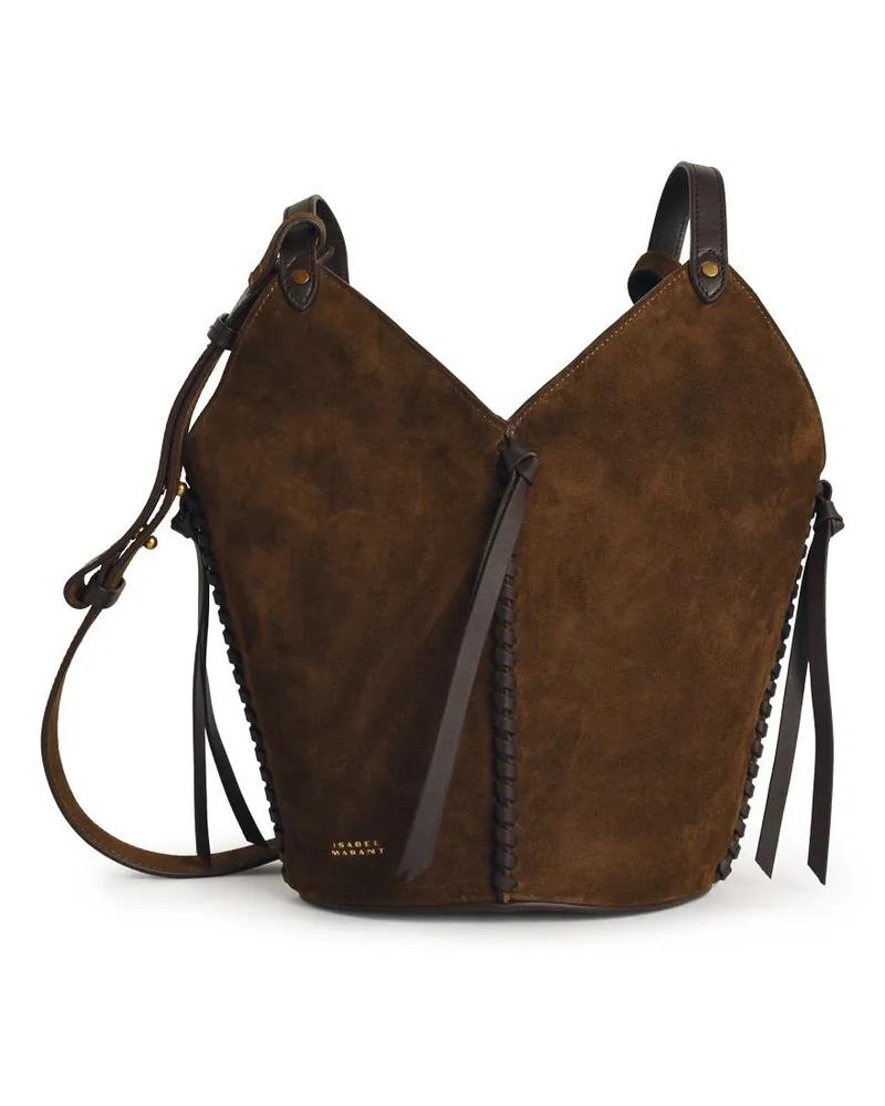 Isabel Marant Tampa' Mini -Eimerbeutel in Bronze Wildleder Brown