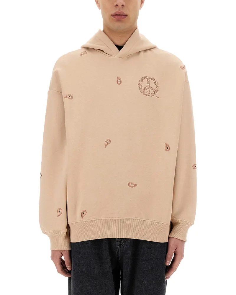 Emporio Armani gesticktes Sweatshirt Beige