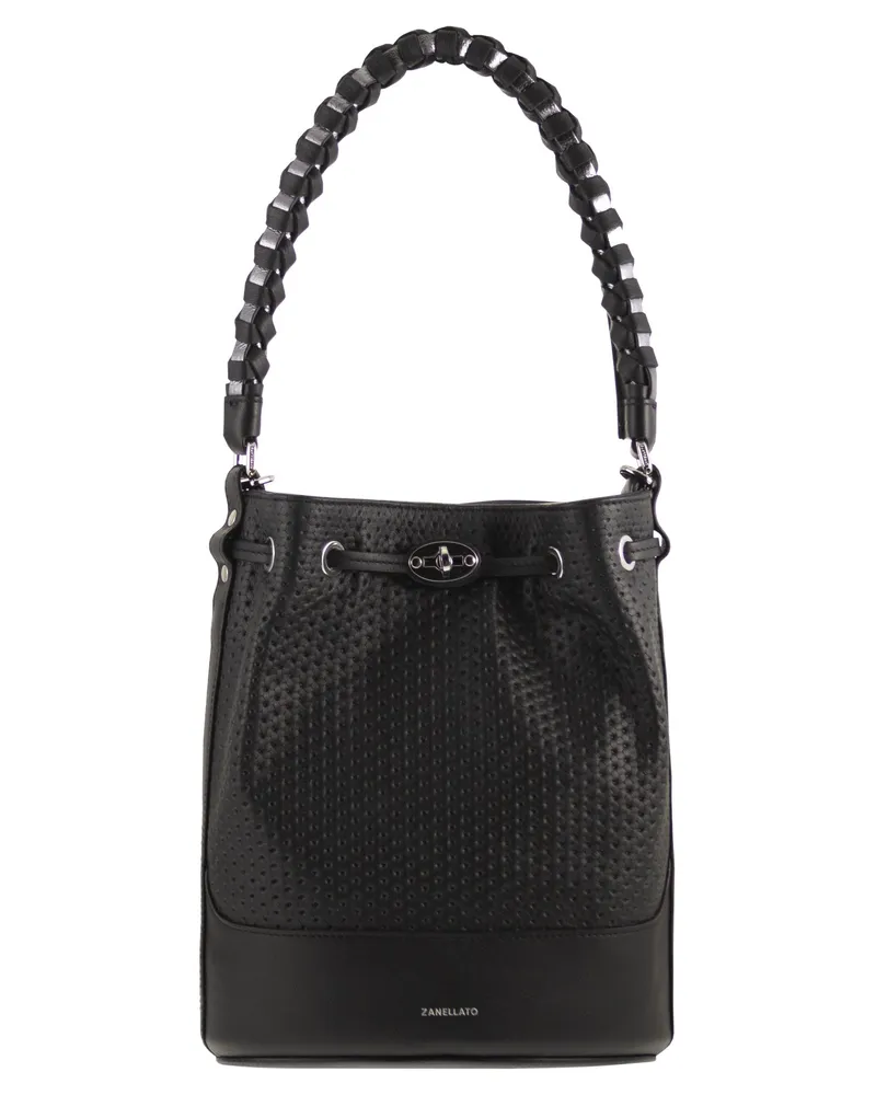Zanellato Monda' Beuteltasche aus Leder S Black