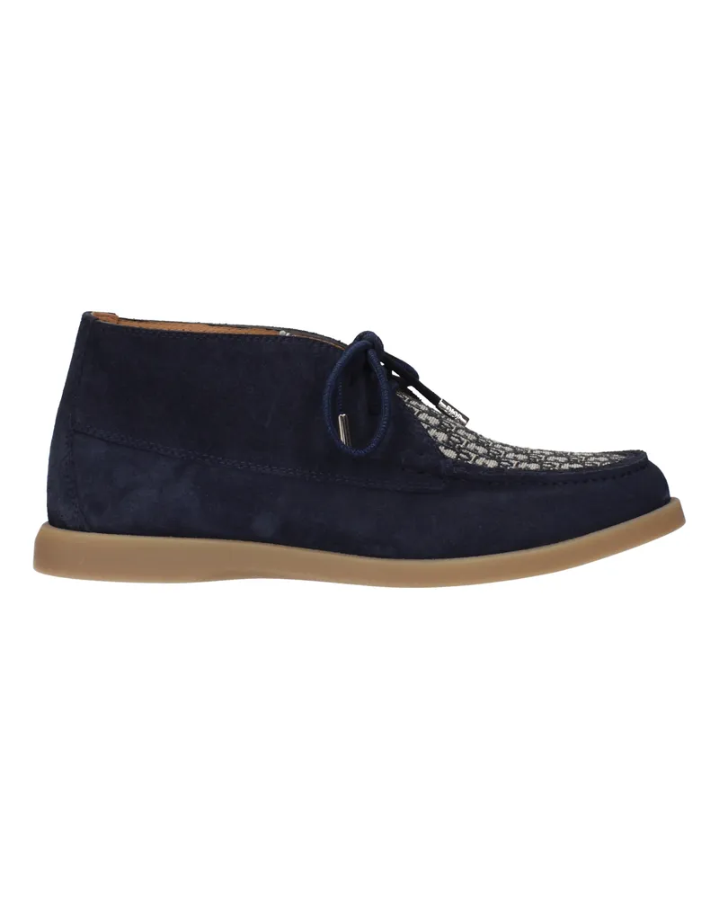 Dior Herrens Derby Wildleder Blau/Beige -