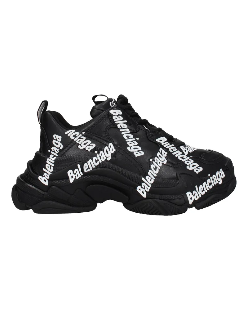 Balenciaga Triple S Turnschuhe Damens Stoff Schwarz -