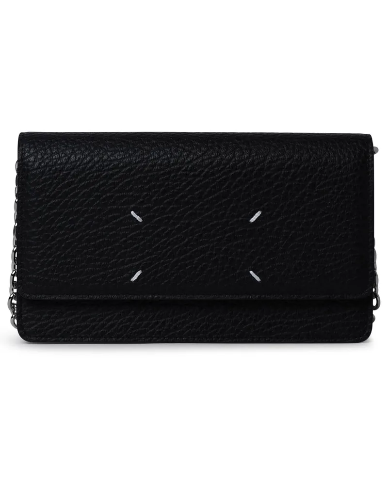 Maison Margiela Black Calf Lear Wallet Schwarz