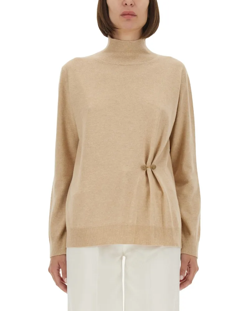 Fabiana Filippi Wolle, Seide und Kaschmirpullover Beige