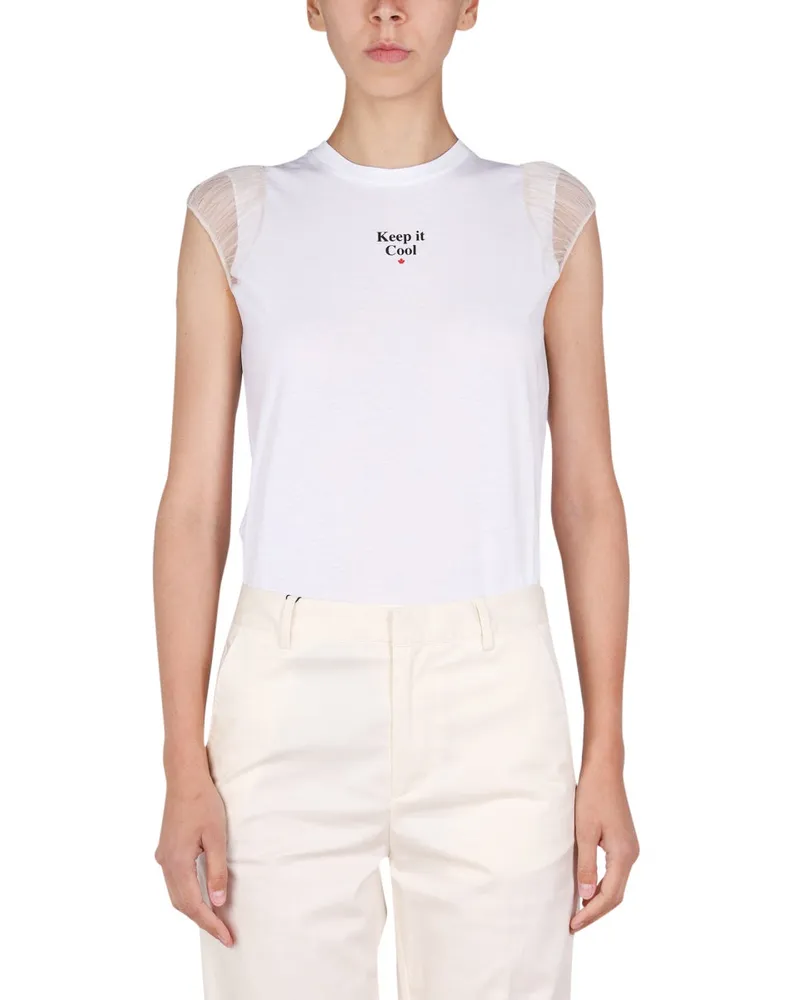 Dsquared2 Logo Druckt -Shirt White