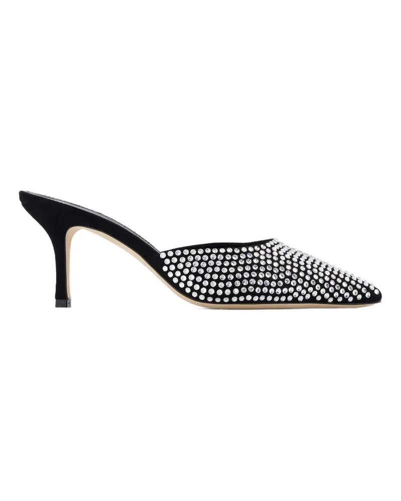 Paris Texas Hollywood 75 Mules  Black Diamond Black
