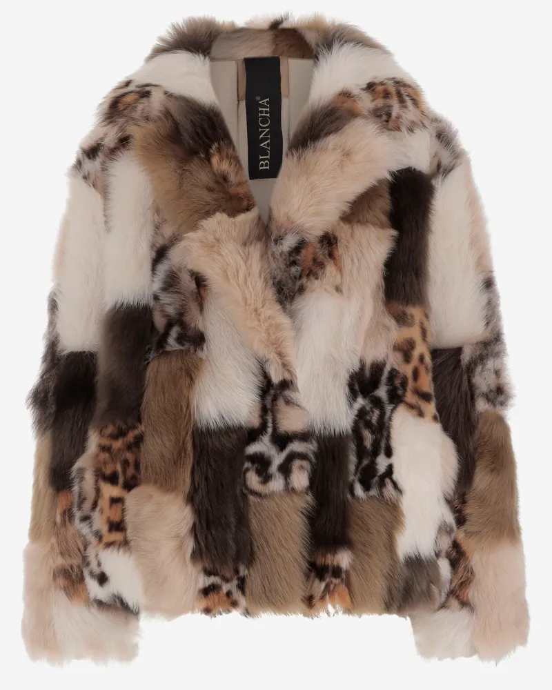 BLANCHA Farbblock -Schearlingjacke Red