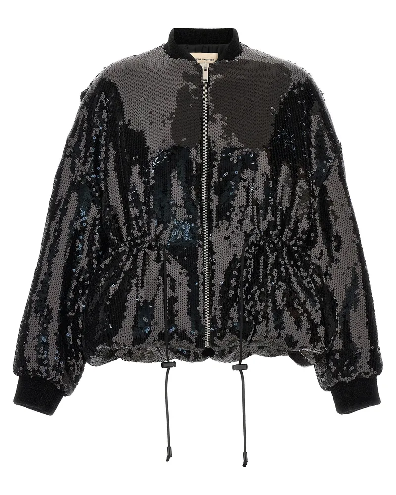 Alexandre Vauthier Pailletten Bomberjacke Black