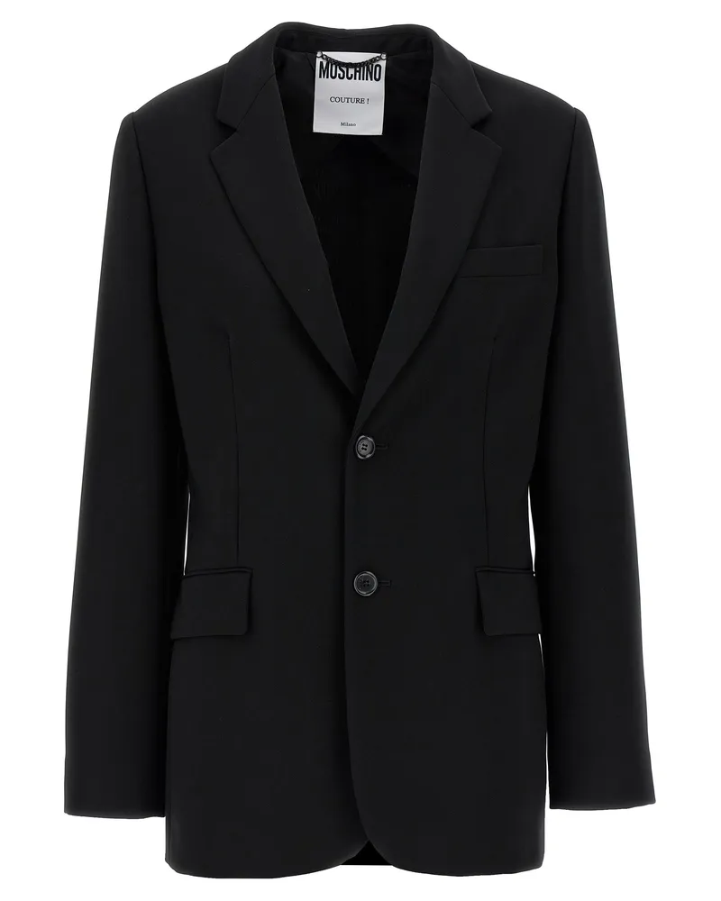 Moschino Single Breastted Martingale Blazer Black
