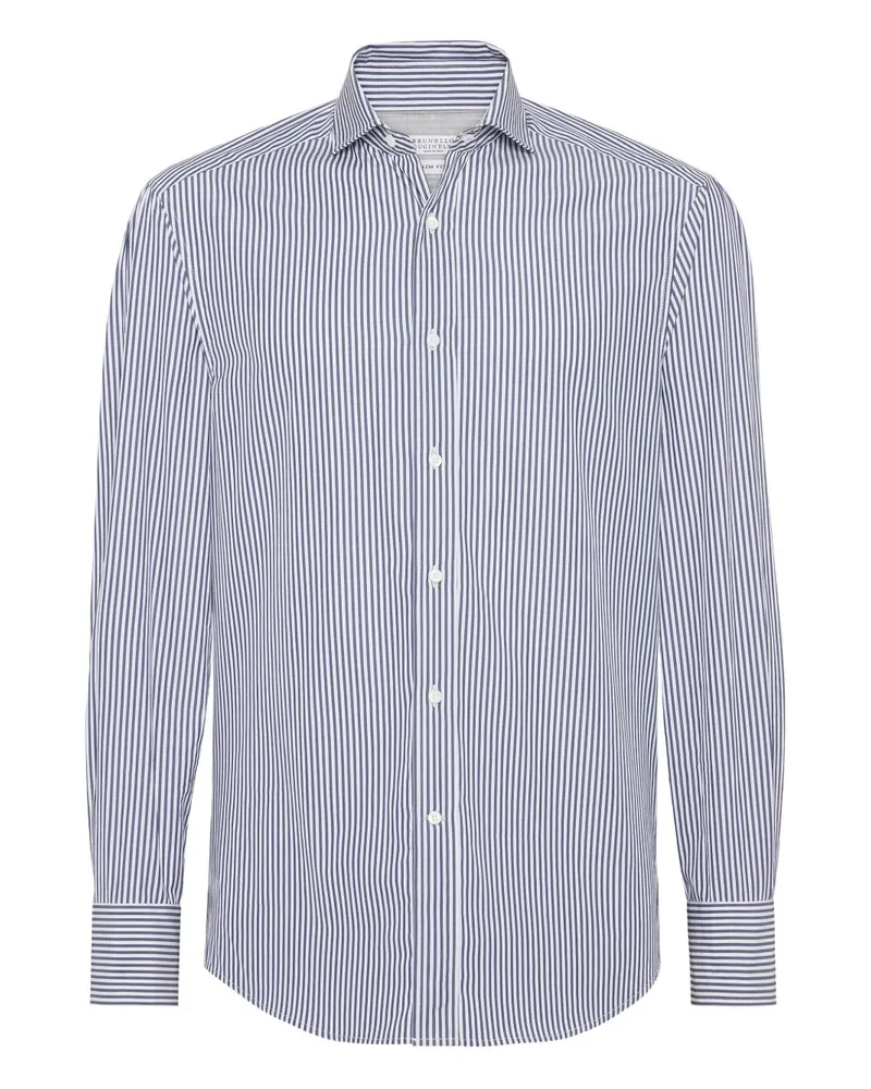 Brunello Cucinelli Baumwollhemd Blue