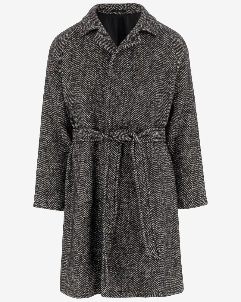Tagliatore Baumwoll- und Wollmischmantel Black