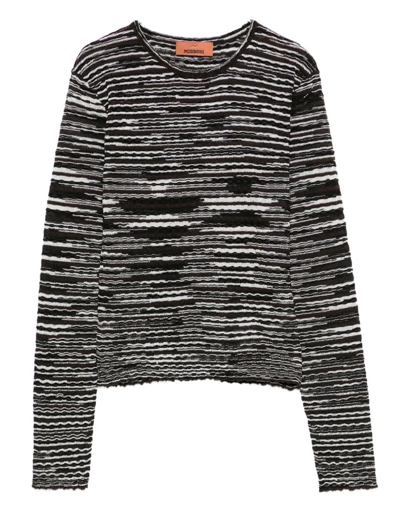 Missoni Rundhalspullover aus -Wollmischung Brown